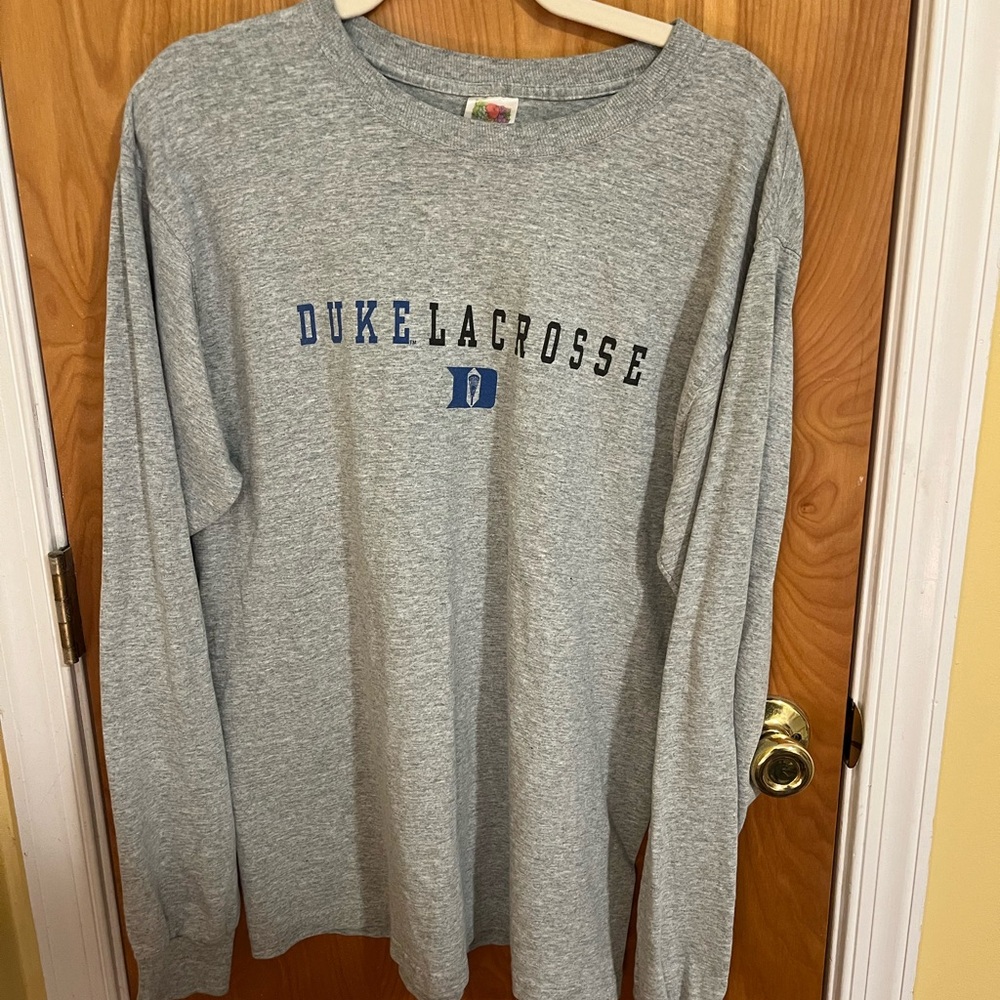 Vintage 2000’s Duke Lacrosse Fruit of the Loom Gray Long Sleeve T-Shirt Men’s L